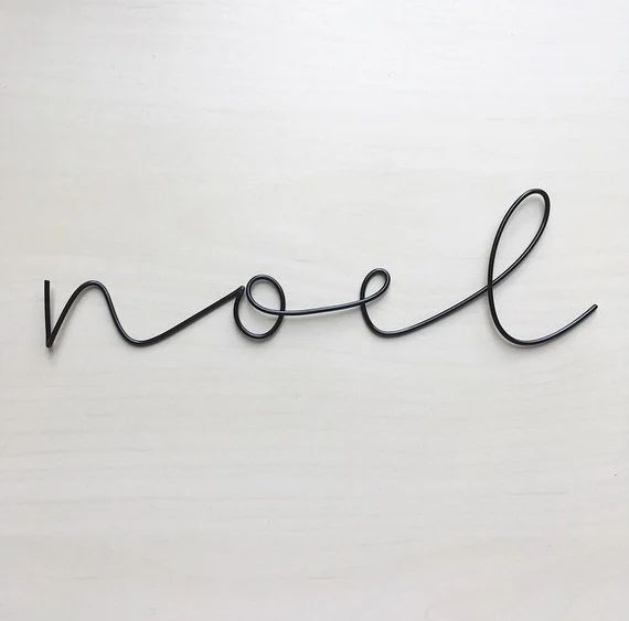Handmade black Pictured Wire 'noel' Wall Sign. Wire - Etsy | Etsy (US)