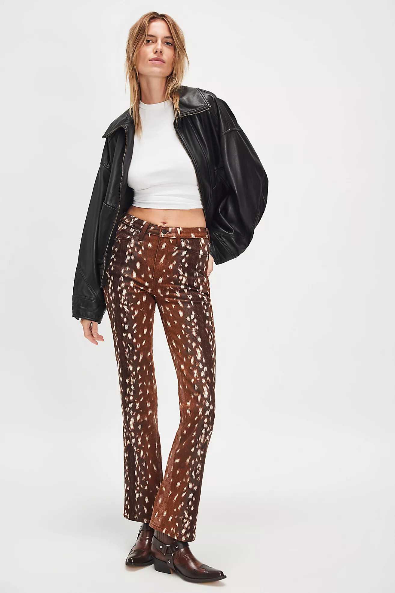 Wrangler Printed Bootcut Jeans | Free People (Global - UK&FR Excluded)