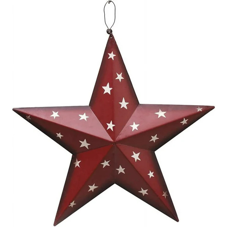 Patriotic Metal Barn Star Wall Decor, 12\u2019\u2019 Hanging Country Rustic Metal Star for July 4... | Walmart (US)