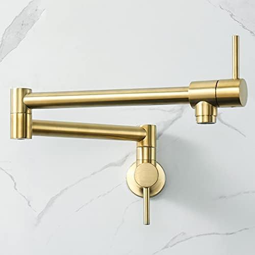 HAIYUNDA Pot Filler Folding Faucets,Wall Mount Pot Filler Kitchen Faucet Solid Brass,Swing Arm Fo... | Amazon (US)
