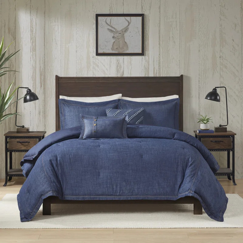 Woolrich Perry Oversized Denim 100% Cotton Comforter Set | Wayfair North America