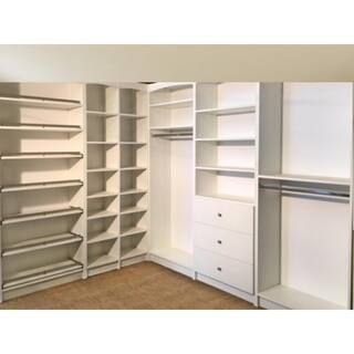 WalkIn 14 in. D x 159.5 in. W x 84 in. H Gray WoodFreestanding Closet System Several Adjustable S... | The Home Depot