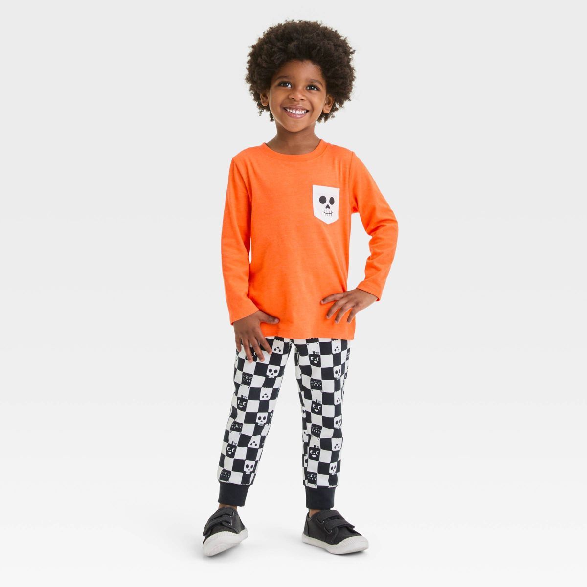 Toddler Boys' Halloween Pull-Over T-Shirt and Fleece Jogger Pants - Cat & Jack™Orange | Target