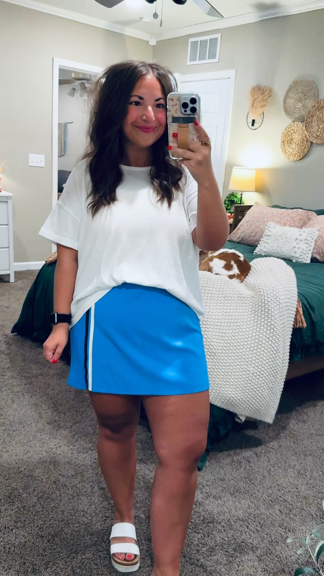 Sporty + cute 🤍 this Target skort is perfect for on-the-go days!

sandals: fit true to size // wearing a 5
skort: fits true to size // wearing a large
tee: fits true to size // wearing an XL (kind of a boxy cropped fit) 

 #LTKootd #LTKMidsize #LTKWorkwear