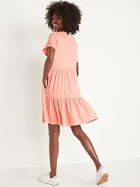 Short-Sleeve Tiered Mini Swing Dress for Women | Old Navy (US)