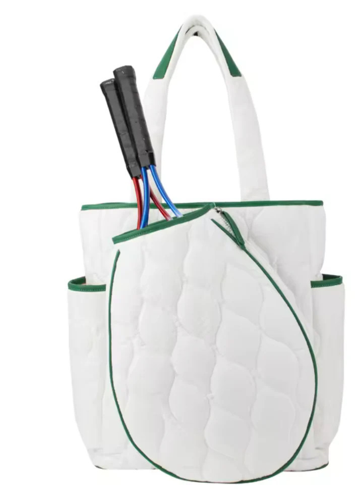 Tennis Quilted Backpack/Tote - White | Runway Athletics