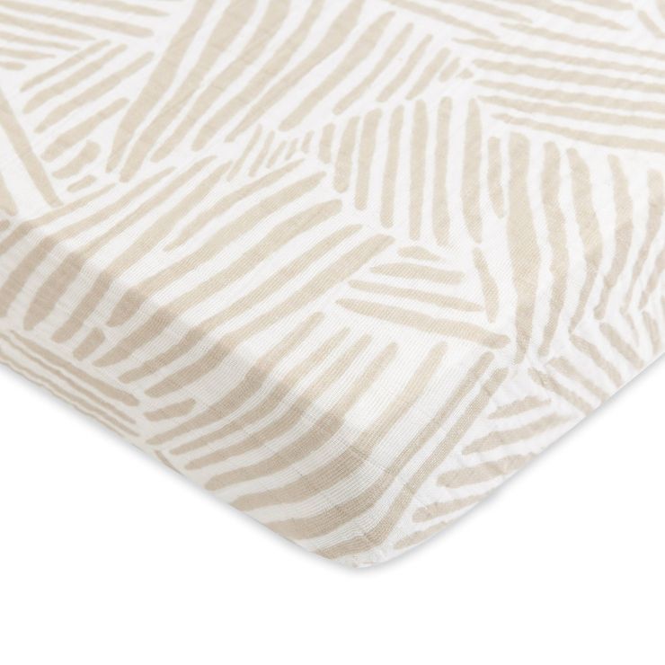 Babyletto Oat Stripe Muslin Mini Crib Sheet | Target