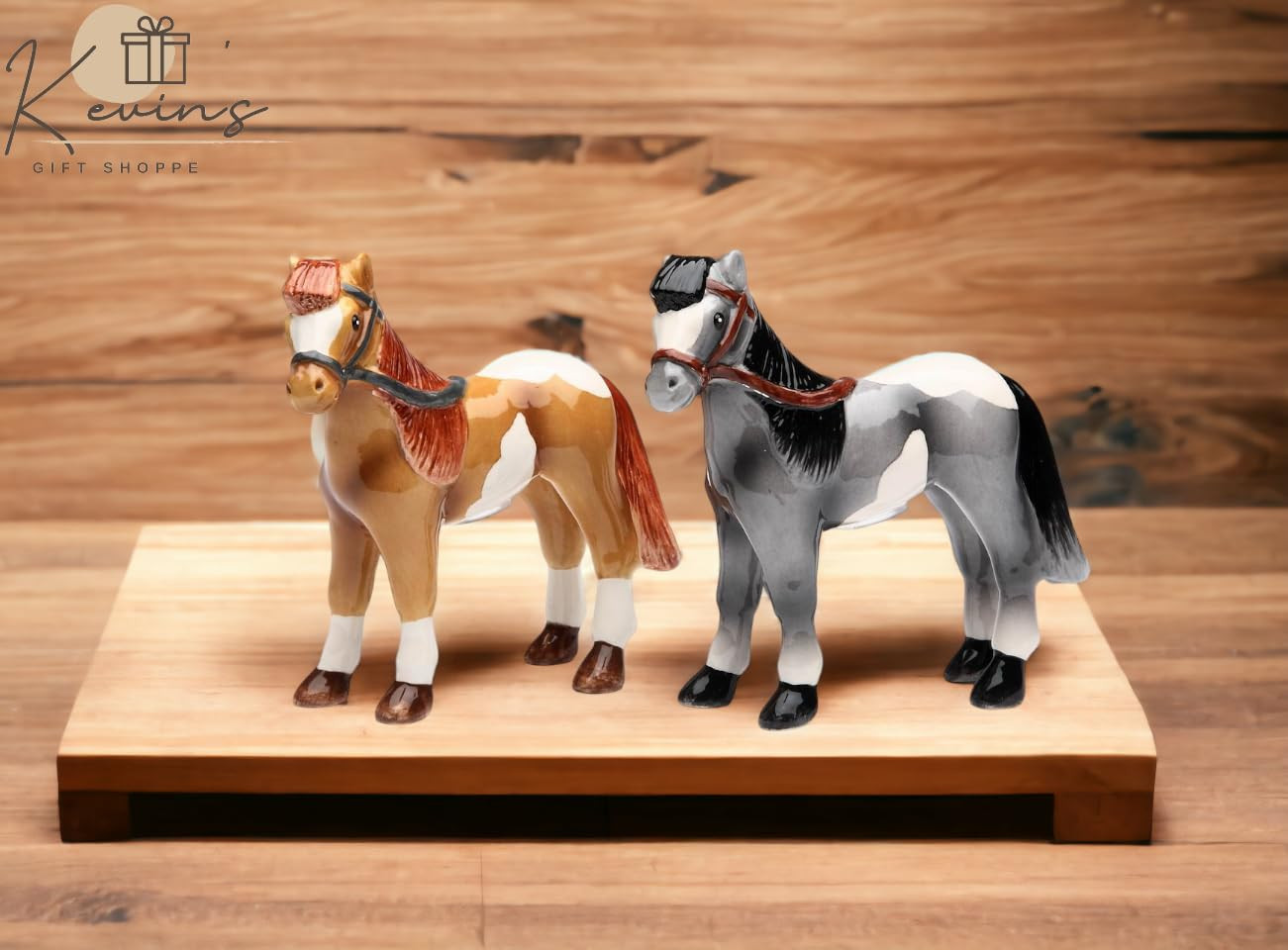 Cosmos Gifts 20701 Fine Ceramic Western Country Horses Salt and Pepper Shakers Set, 3-7/8" H | Amazon (US)