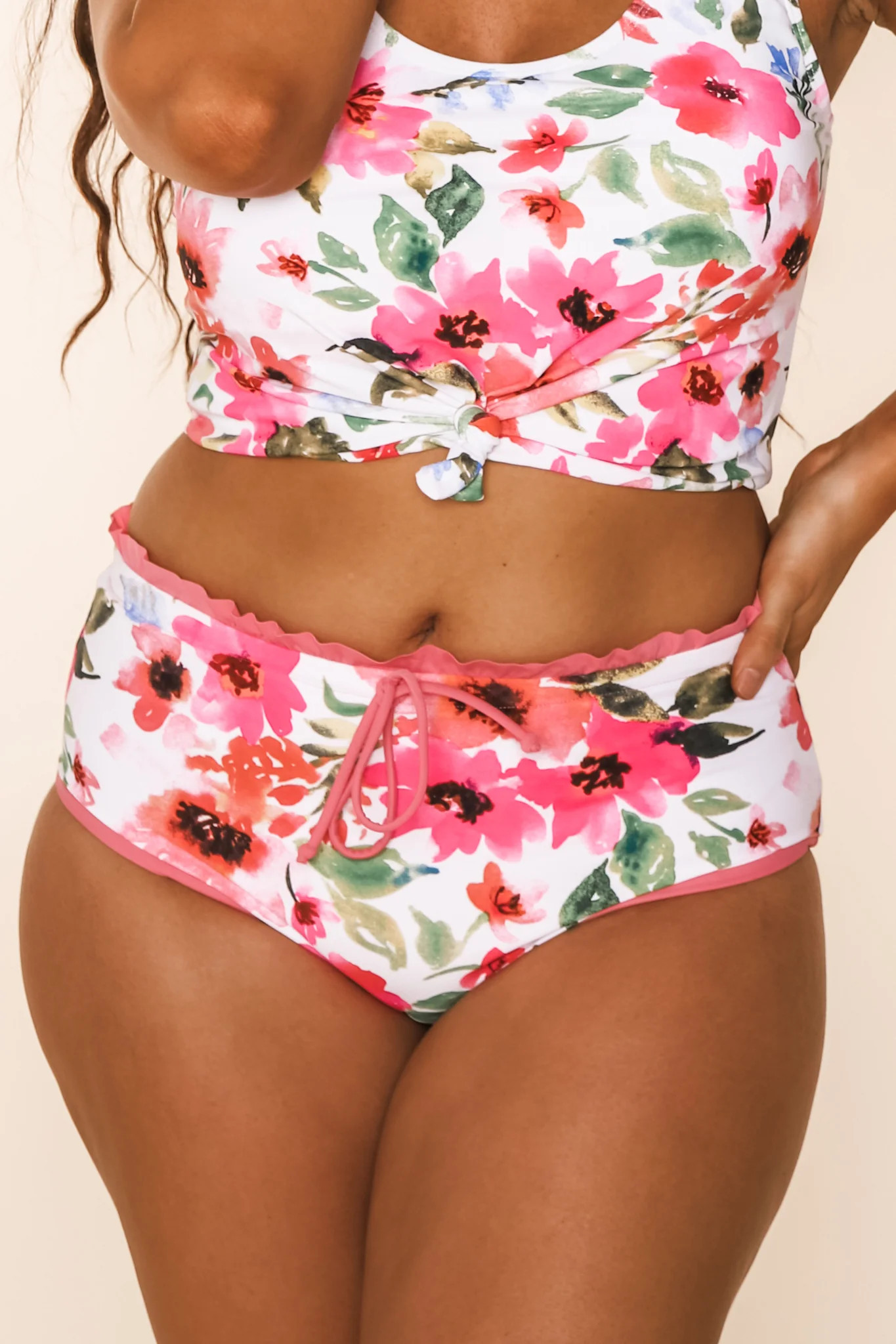 Lush Reversible Bottoms | Watermelon/Floral | Final Sale Medium | Coral Reef Swim