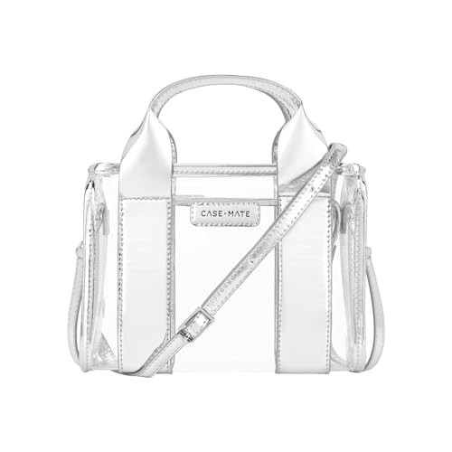 Case-Mate Jelly Stadium Bag for Women - Clear Tote Bag for Stadium Events - Silver Chrome/Clear Mini Purse with Crossbody Strap - Water-Resistant Tote Handbags for Keys, Phone, Wallet & Sunglasses | Amazon (US)