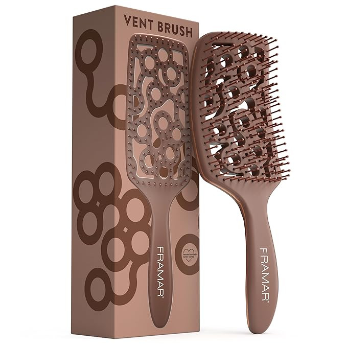FRAMAR Professional Vented Hair Brush – Curved Hair Brush For Blow Drying, Wet Paddle Brush For... | Amazon (US)