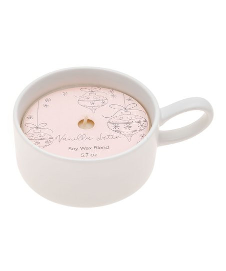 Karma White Ornament Vanilla Latte Scented Ceramic Candle | Zulily