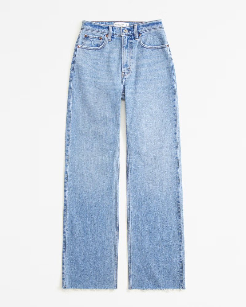 Abercrombie & Fitch Women's Curve Love High Rise 90s Relaxed Jean in Medium - Size 36 REG | Abercrombie & Fitch (US)