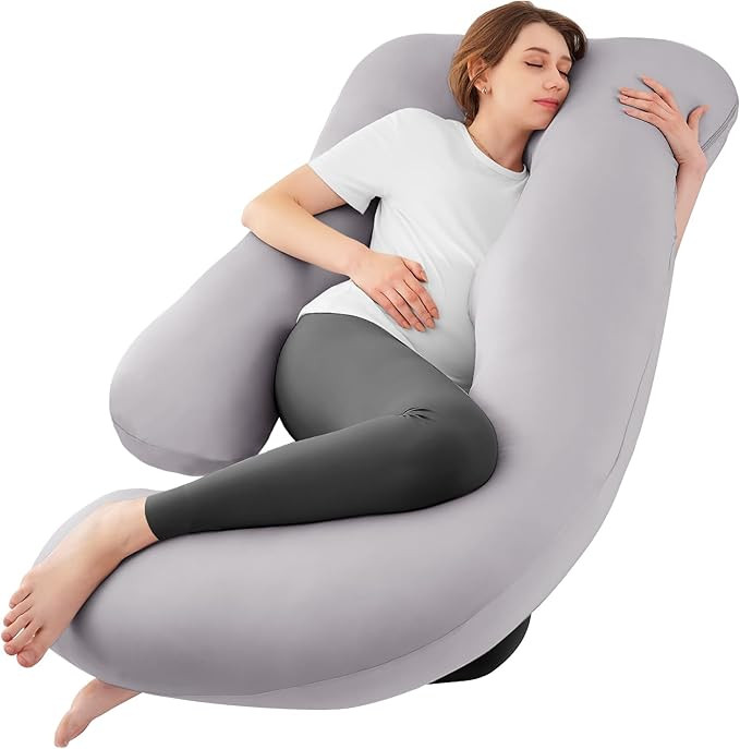 Sasttie Pregnancy Pillows for Sleeping, U Shaped Cooling Full Body Pillow with Removable Cover, P... | Amazon (US)