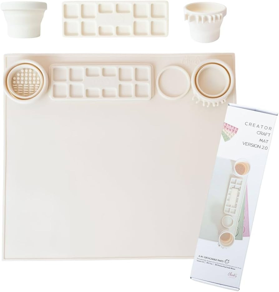 Cheek's Paper Room-Creator Silicone Craft Mat for Painting and Crafts V.2.0 (Oatmilk) Large Mat w... | Amazon (US)