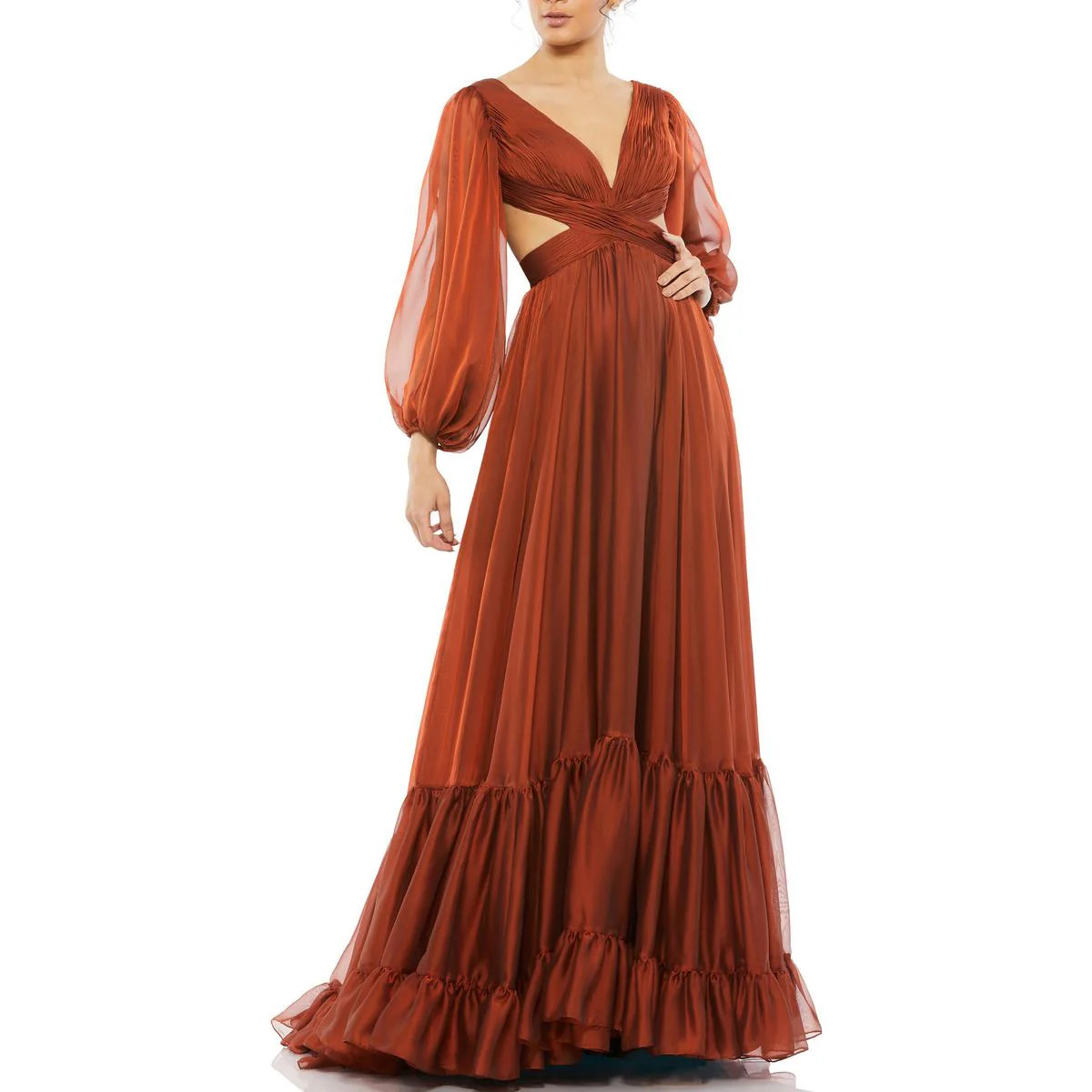 Womens Pleated Chiffon Evening Dress | Shop Simon