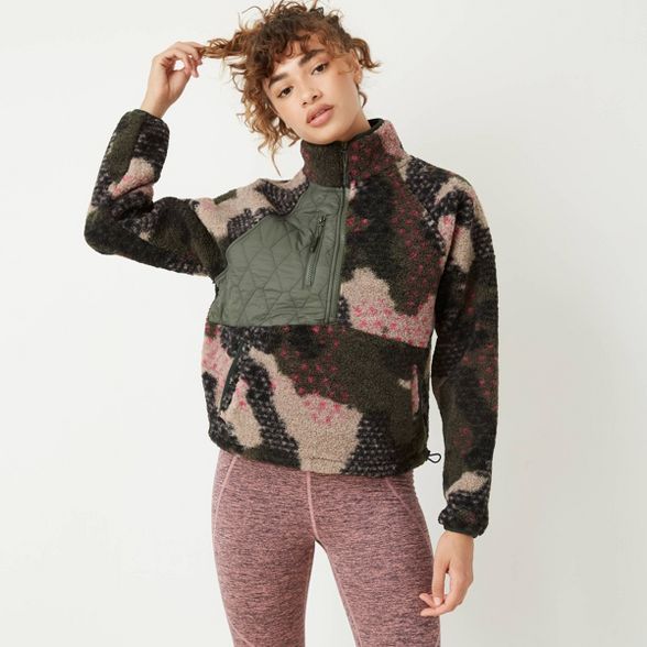 Women's 1/2 Zip Sherpa Pullover Sweatshirt - JoyLab™ | Target