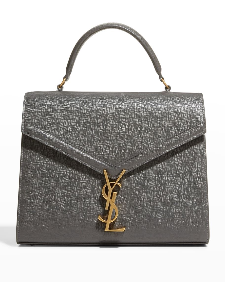 Saint Laurent Casandra Medium YSL Grained Leather Top-Handle Satchel Bag | Neiman Marcus