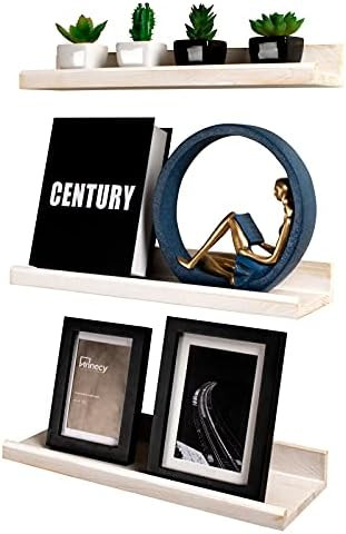 Annecy Floating Shelves Wall Mounted Set of 3, 16 Inch Washed White Rustic Wood Shelves for Wall, Wa | Amazon (US)