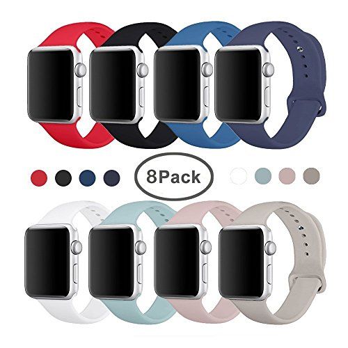 Band for Apple Watch 38mm, SIRUIBO Soft Silicone Sport Strap Replacement Bracelet Wristband for Appl | Amazon (US)