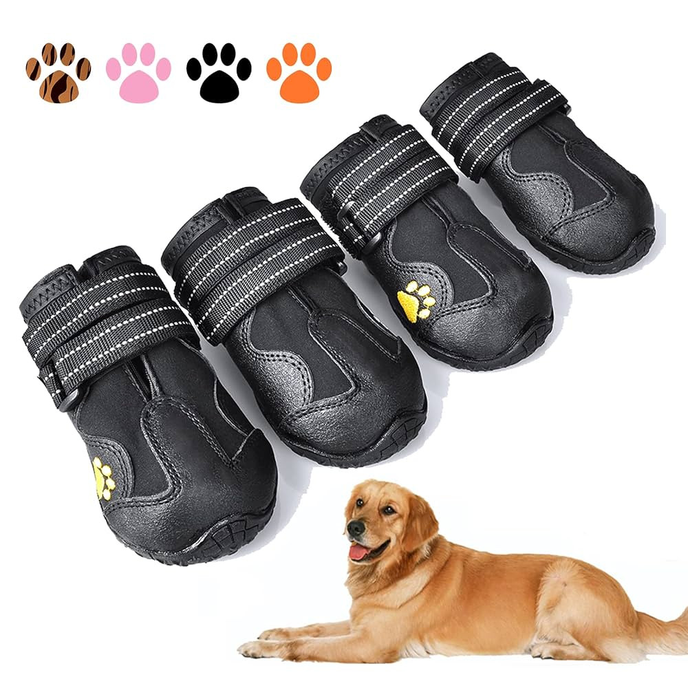 XSY&G Dog Boots,Waterproof Dog Shoes,Dog Booties with Reflective Rugged Anti-Slip Sole and Skid-P... | Amazon (US)