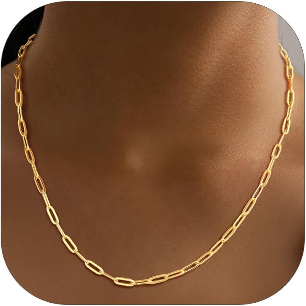 PROSILVER 925 Sterling Silver Paperclip Chain Necklace for Women Jewelry, with Gold/Rose Gold Pla... | Amazon (US)