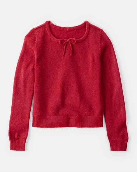 Girls Bow Long-Sleeve Sweater - Red | Carter's Inc