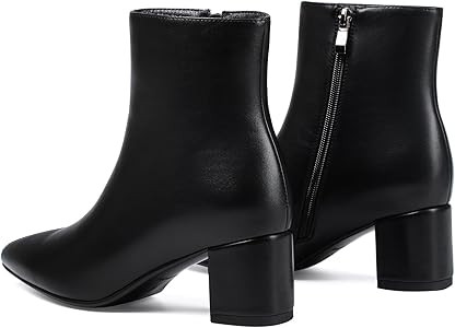 Women's Ankle Boots Pointed Toe Chunky Block Heel Short Boots for Women Low Heeled Booties | Amazon (US)