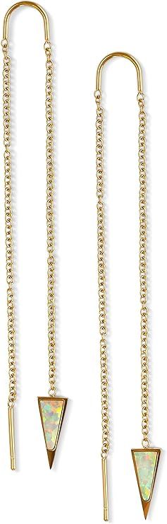 Dagger Threader Earrings for Women, 14k Gold Dangle Earrings for Women | Dagger Drop Earrings for... | Amazon (US)