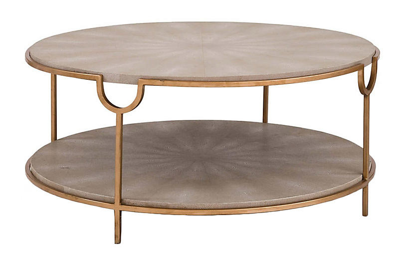 Vogue Round Coffee Table, Ivory/Gray | One Kings Lane