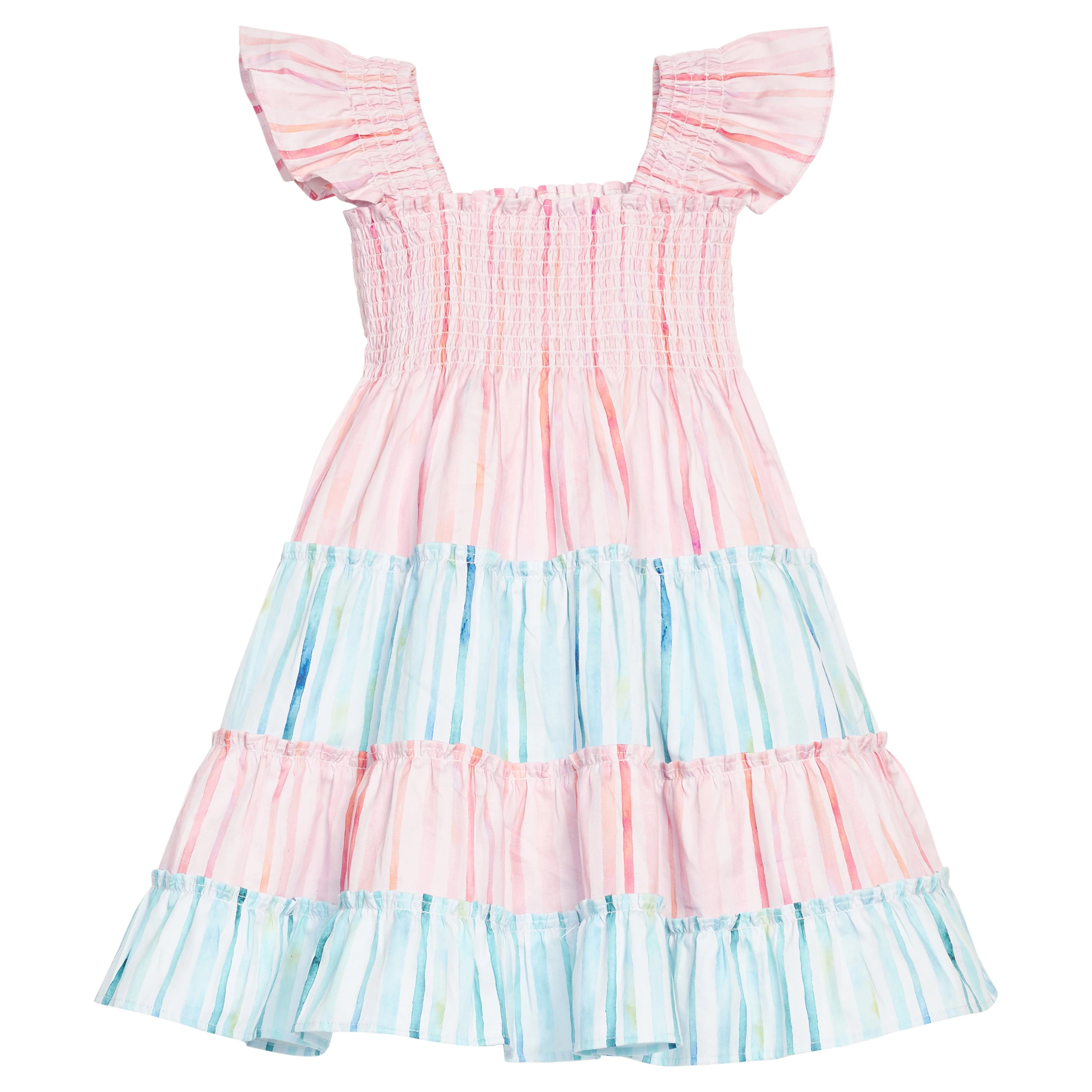 Twirl Dress - Watercolor Multi Stripe | BISBY Kids