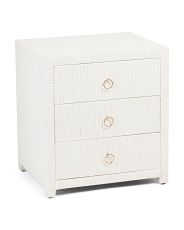 18in Quinn 3 Drawer Raffia Side Table | TJ Maxx