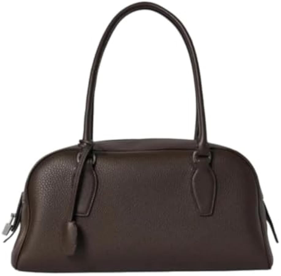 Top Grain Leather Bowling Handbag for Women Designer TR Bag Tote E/W bag for Work Travel Annual N... | Amazon (UK)