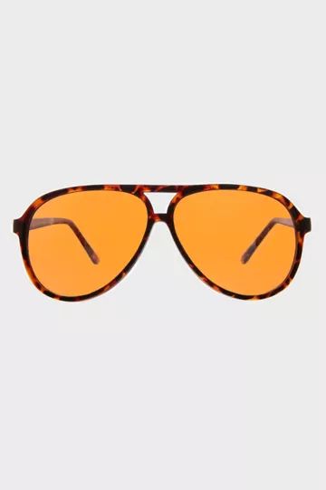 Vintage Pilot Sunglasses with Amber Lens | Urban Outfitters (US and RoW)
