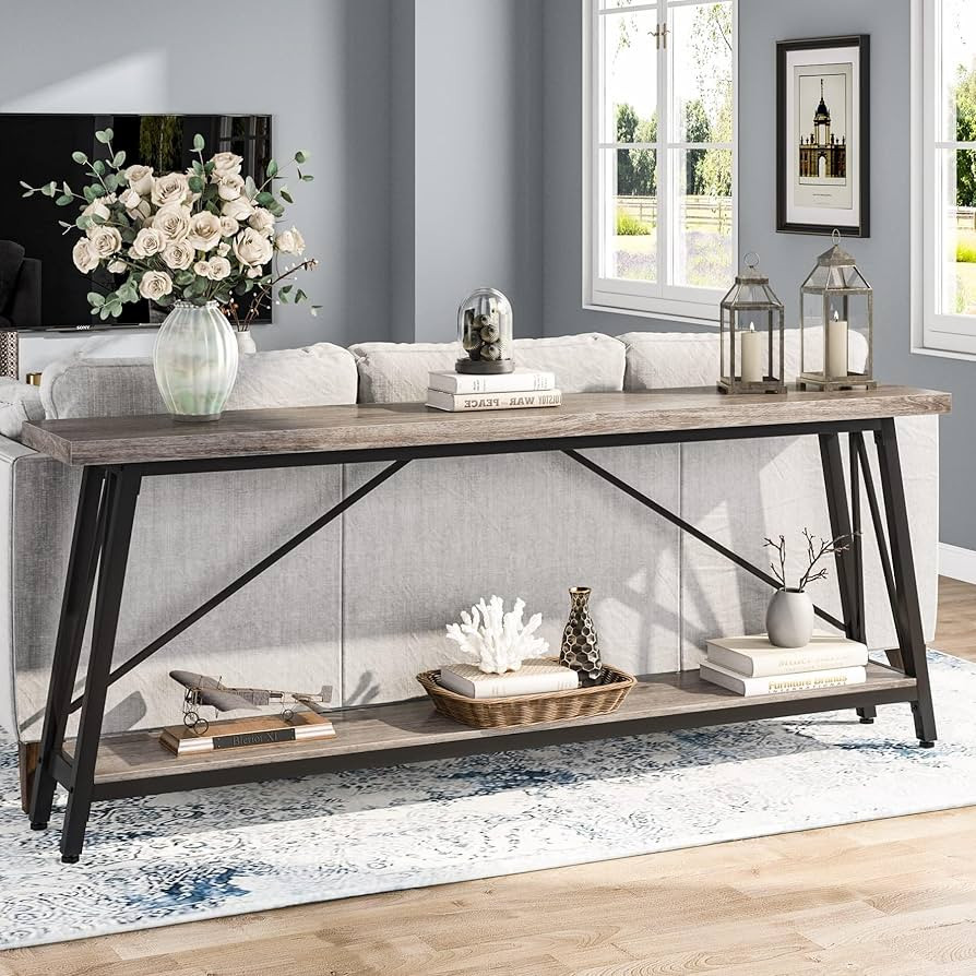 Tribesigns 70.9 Inches Extra Long Sofa Table Behind Couch, Industrial Entry Console Table for Hal... | Amazon (US)