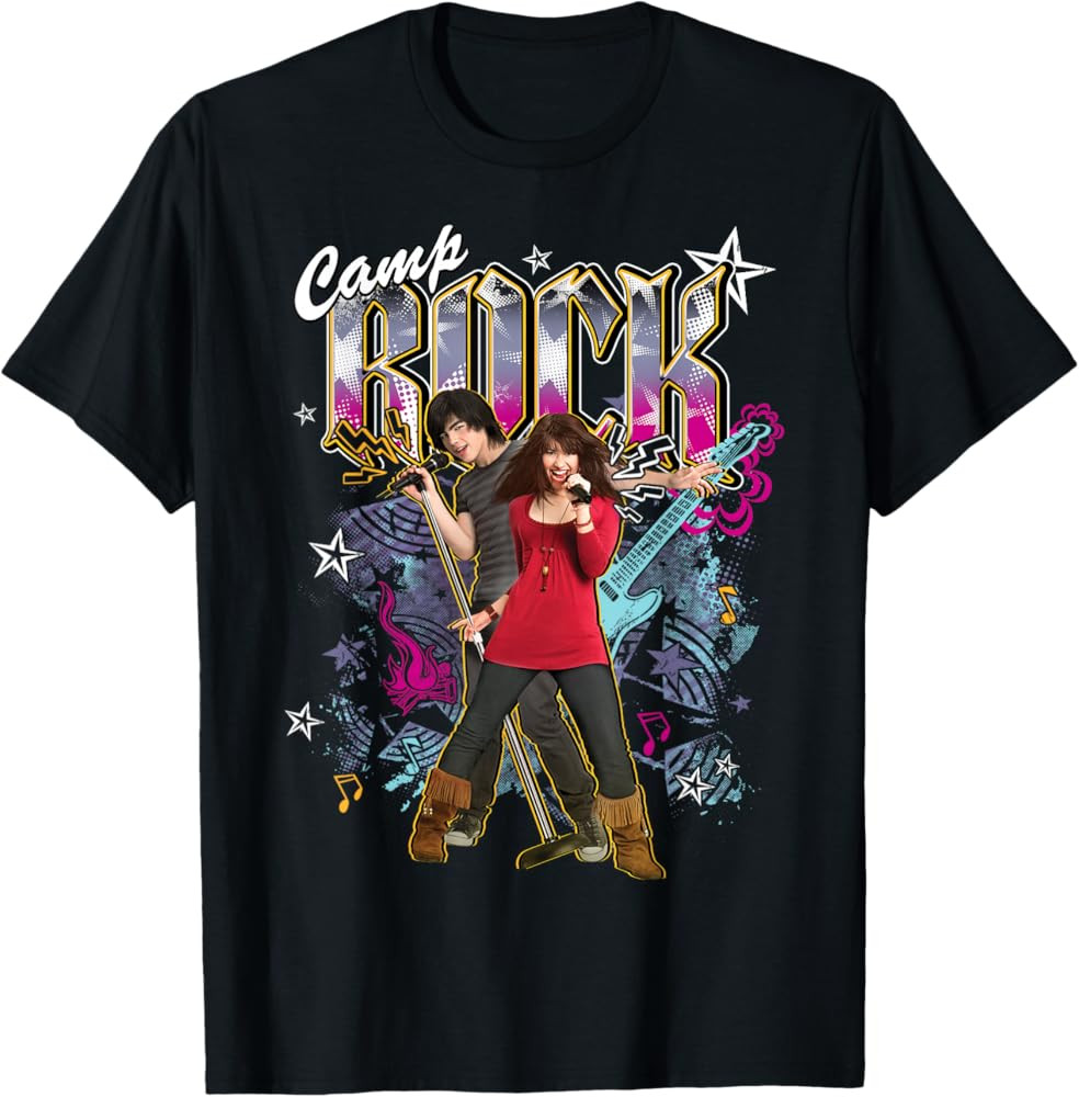 Disney Camp Rock Shane and Mitchie Y2K Montage Poster T-Shirt | Amazon (US)
