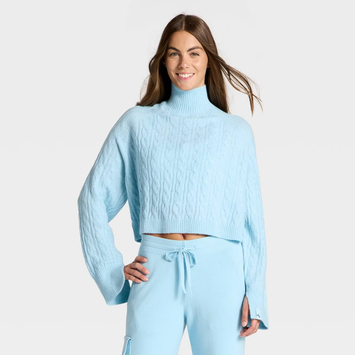Women's Mock Neck Cable Knit Sweater - JoyLab™ | Target