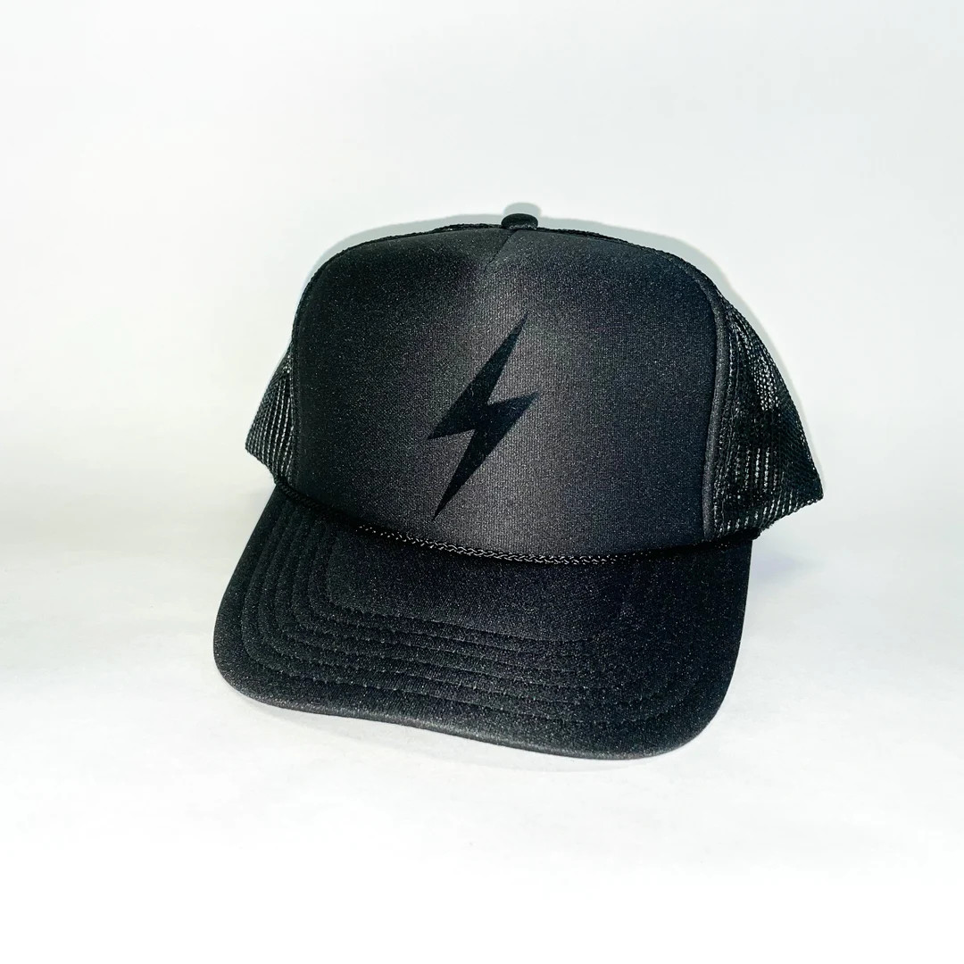 Midnight Rider Black Bolt Retro Foam Trucker | Etsy (US)