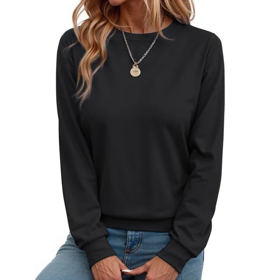 Fantaslook Fall Sweatshirts for Women Crewneck Long Sleeve Shirts Casual Tunic Tops Lightweight P... | Walmart (US)
