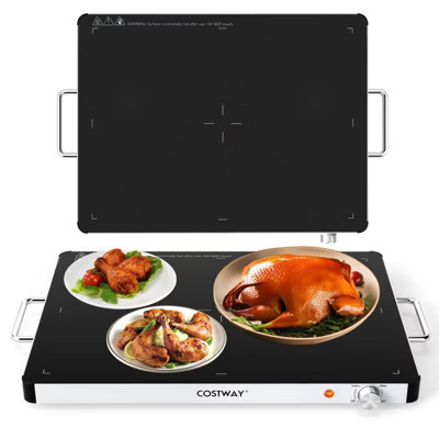 Costway 1 PCS Electric Warming Tray Tempered Glass Food Warmer 400W with Adjustable Temperature | Target