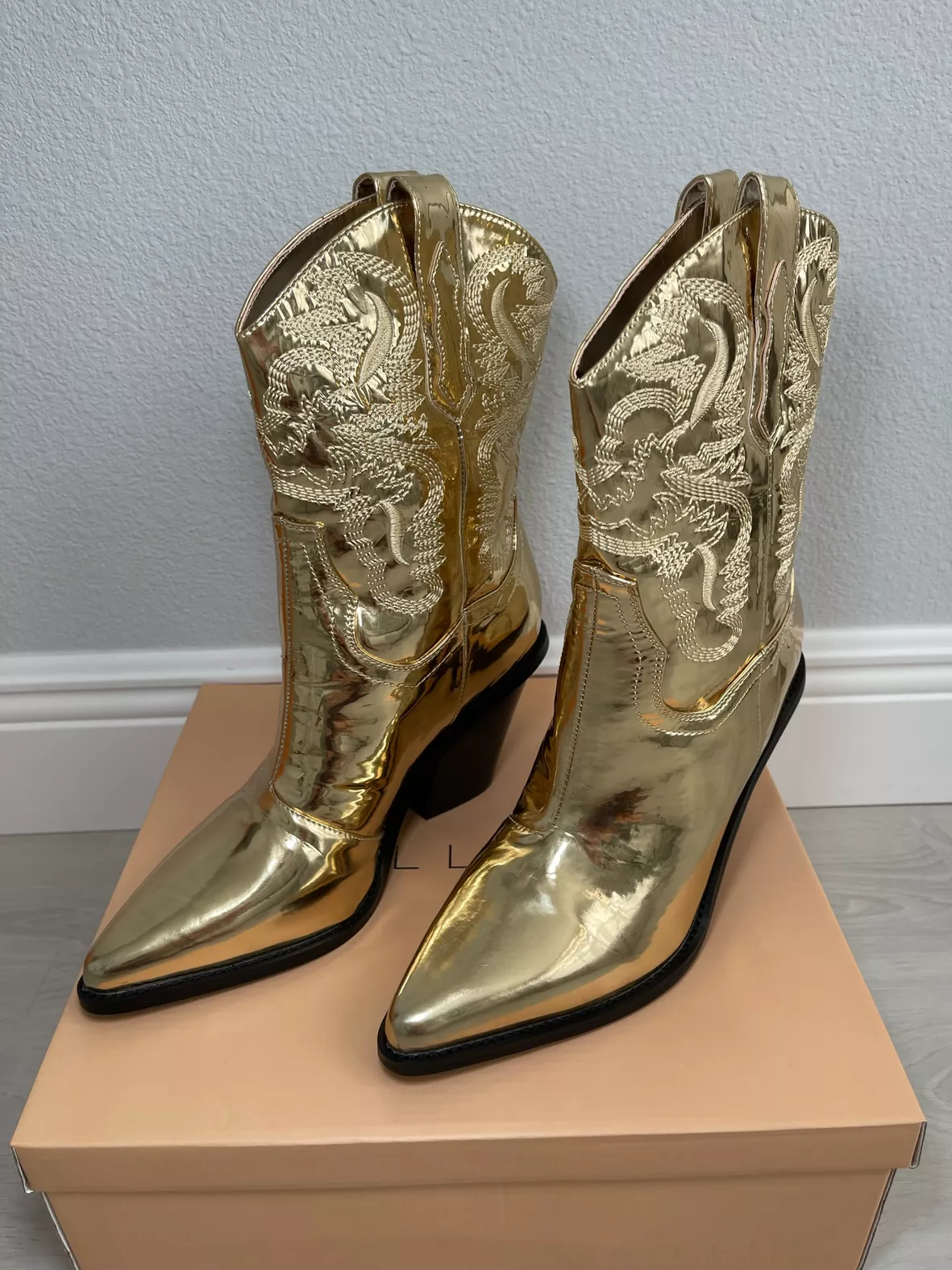 Danilo Gold Metallic Boots curated on LTK