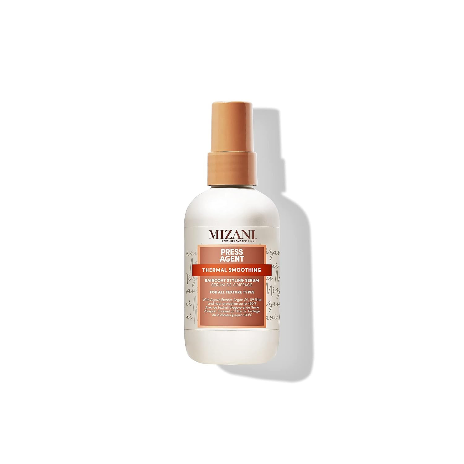Mizani Press Agent Thermal Smoothing Raincoat Styling Serum, Pink Grapefruit, juicy Mandarin with a floral medley of Jasmine, Rose & Freesia, ending on notes of Musk & Wood., 3.38 fl. oz | Amazon (US)