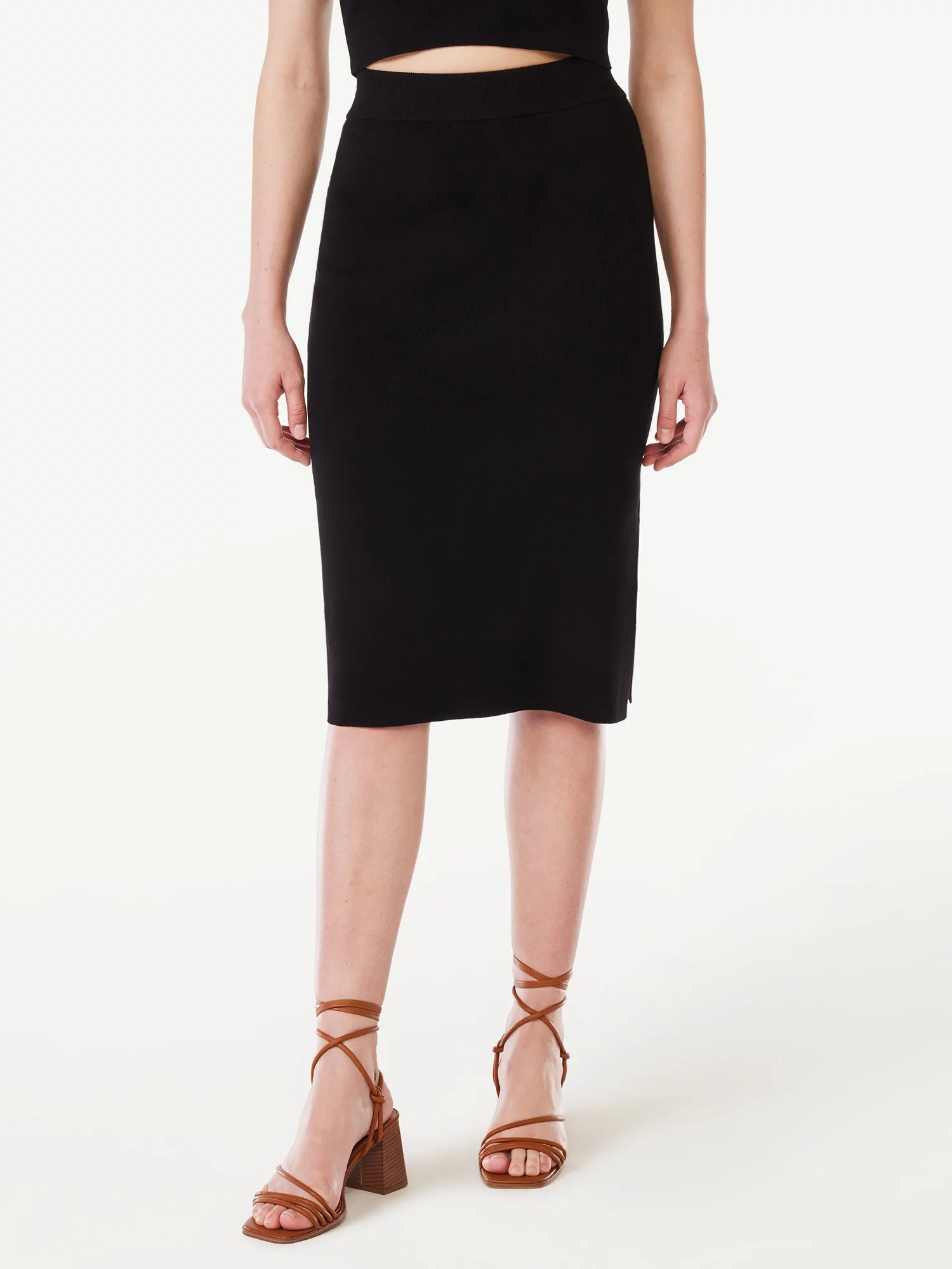 Free Assembly Women's Straight Midi Sweater Skirt | Walmart (US)