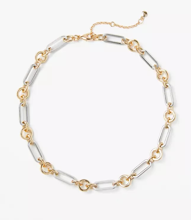 Mixed Metal Chain Link Necklace | LOFT