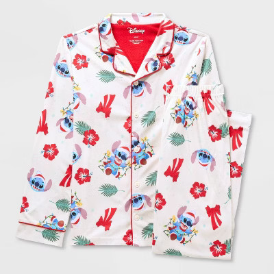 Kids' Lilo & Stitch 2pc Christmas Pajama Set - White | Target