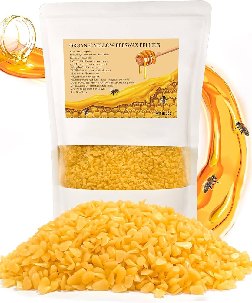 TRINIDa Beeswax Pellets 2LB(32 oz), Organic Yellow Bees Wax for DIY Candles, Beeswax for Candle M... | Amazon (US)