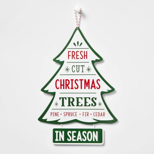 Metal Fresh Cut Christmas Trees Hanging Sign - Wondershop™ | Target