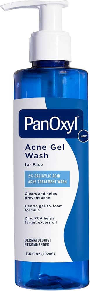 PanOxyl Acne Gel Wash, 2% Salicylic Acid, Moisturizes with Blue Algae and Aloe Vera, Mattifies wi... | Amazon (US)