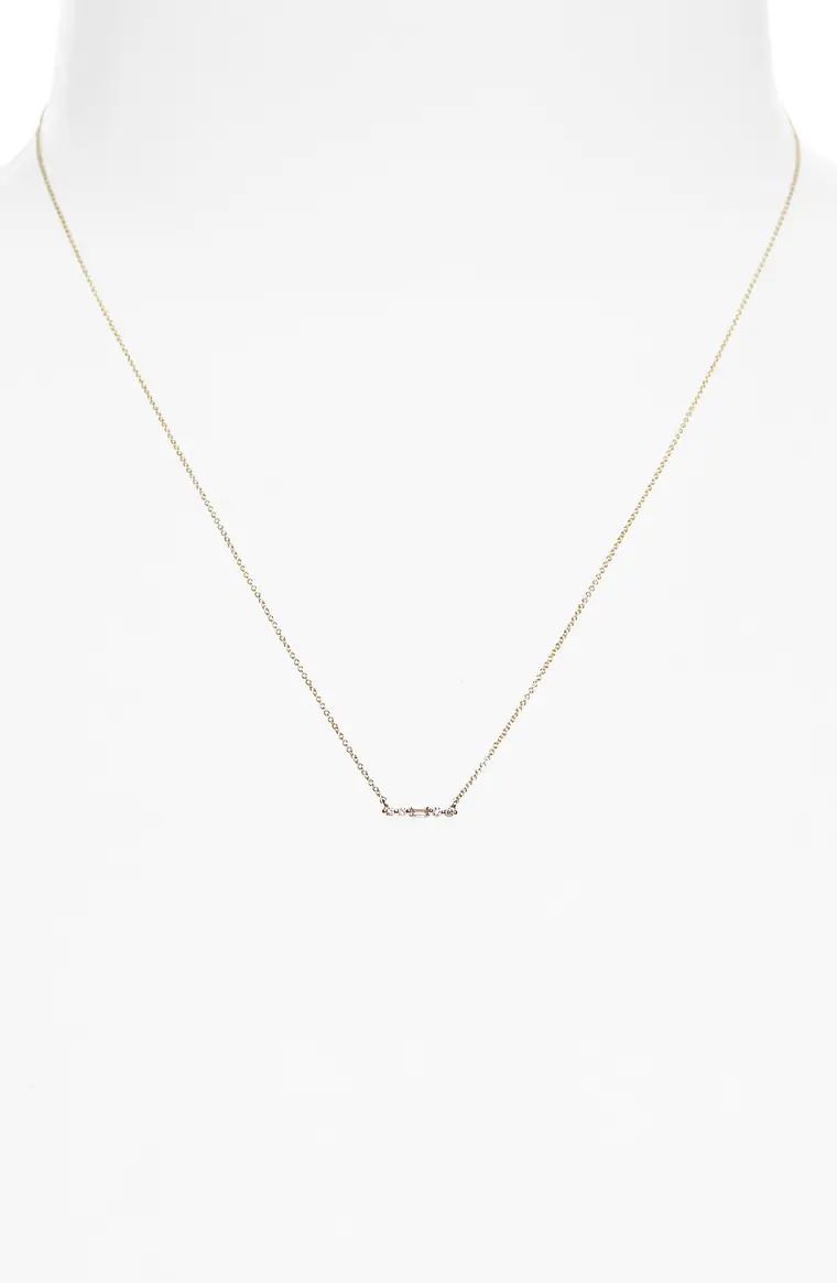 Sadie Pearl Diamond Bar Necklace | Nordstrom