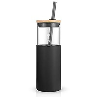 Tronco 24oz Glass Tumbler Glass Water Bottle Straw Silicone Protective Sleeve Bamboo Lid - BPA Fr... | Amazon (US)